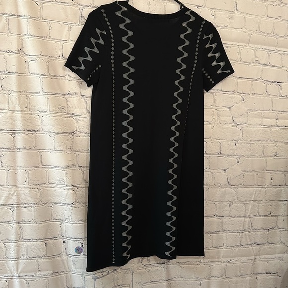 & Other Stories Smart Sheer Panel Black Dress SZ Small - Picture 5 of 11